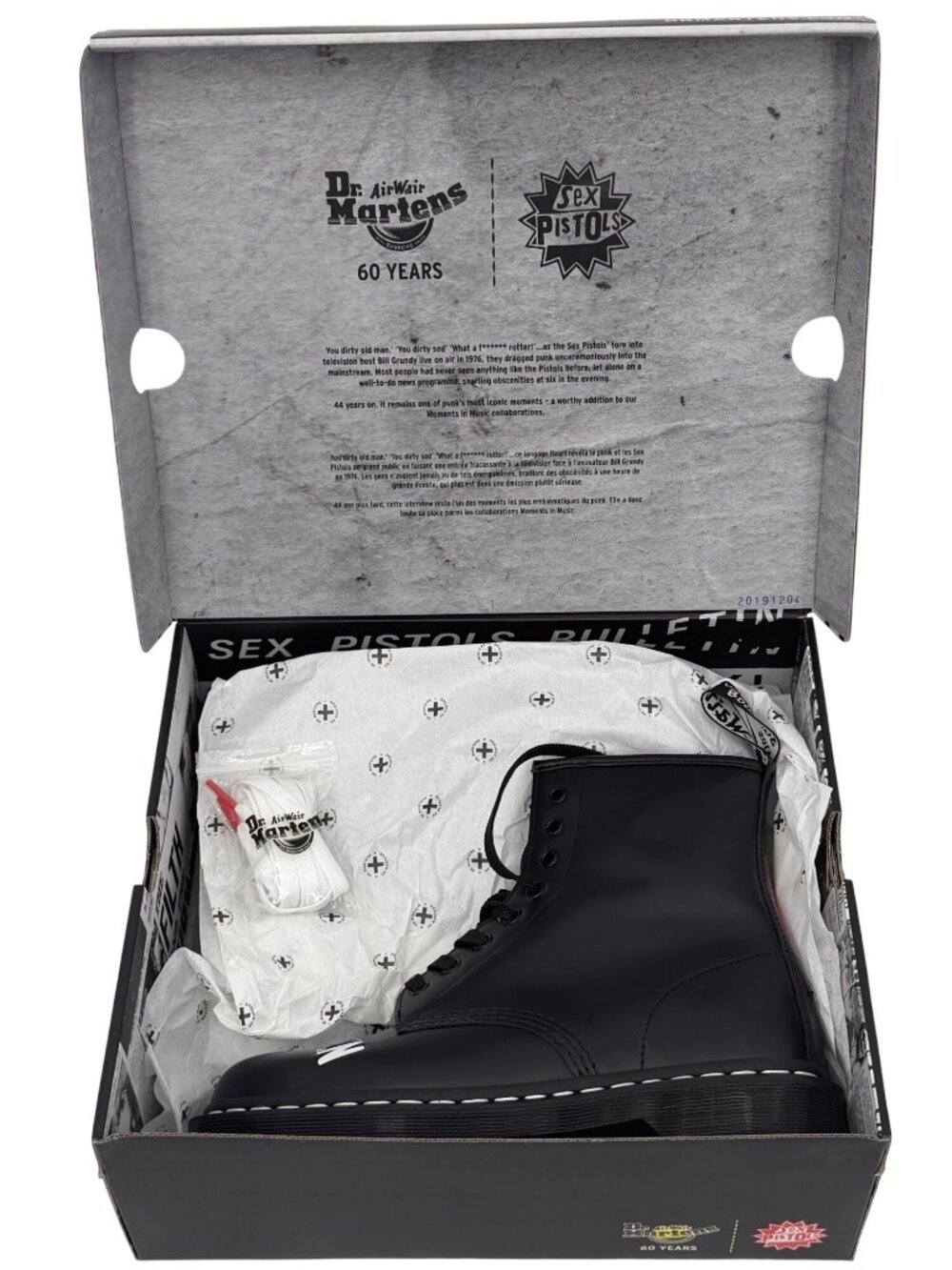 NIB Sex Pistols x Dr. Martens 1460 Black Leather Combat Boots M9 | LTD ED ICON - Picture 12 of 16